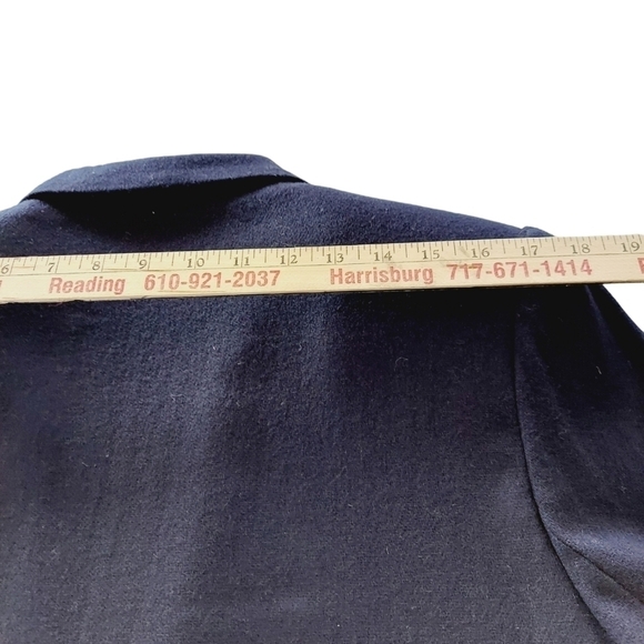 VTG Blazer 100% Pure Wool Navy Blue Gold Single Button Fully Lined 90s Jacket - Picture 7 of 9